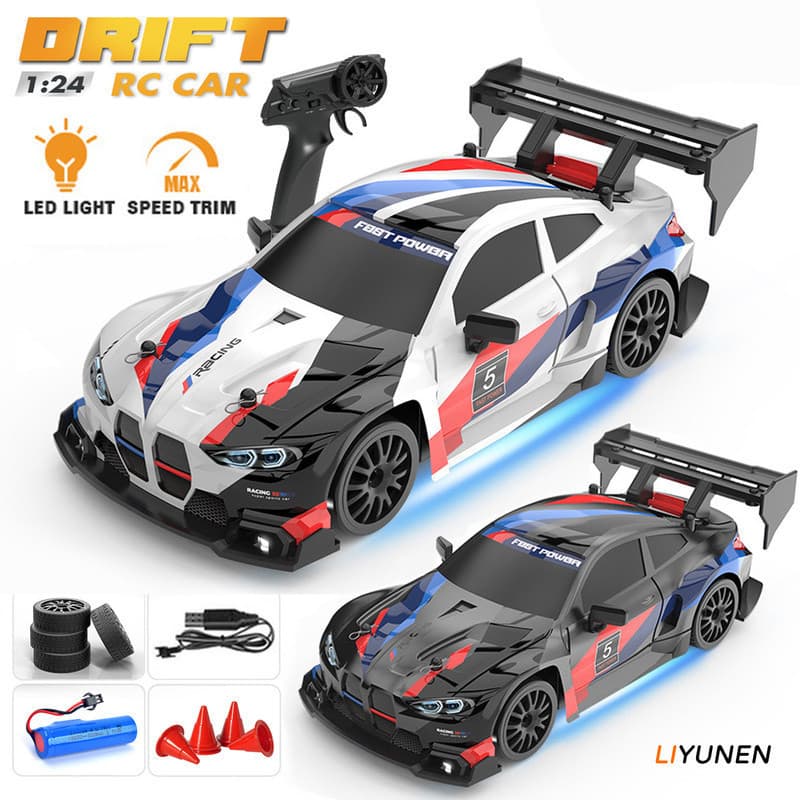 RC Drift 4WD Carro 1/24 BMW Modelo GTR Porsche 911 De Controle Remoto Brinquedo Acelerador Proporcional Alta Velocidade