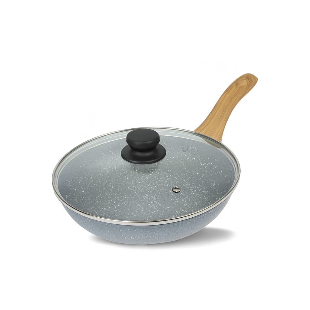 Frigideira antiaderente de ceramica com tampa de vidro 24cm