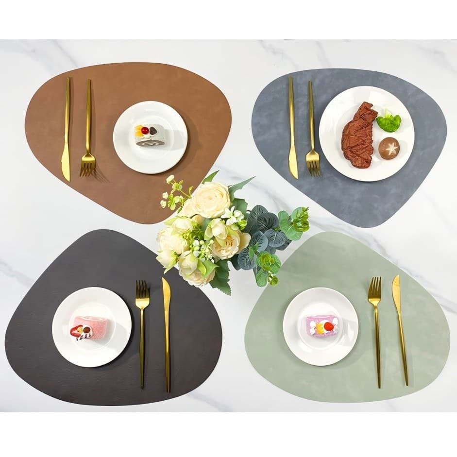 Kit Com 02/04/06 De Jogo AMERICANO SOUSPLLAT (MATERIAL PREMIUM DUPLA FACE) C/PORTA COPO