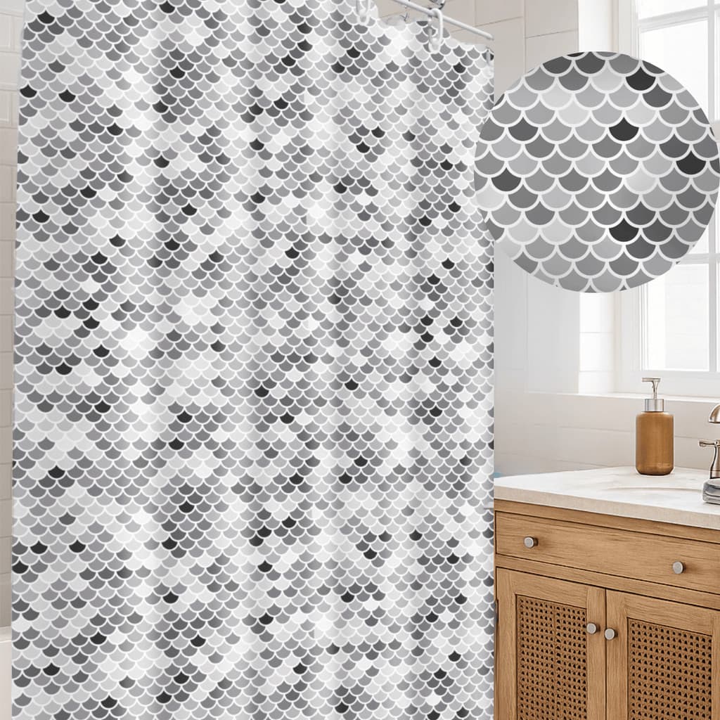 Cortina Box Banheiro Vinil Impermeável Estampada Antimofo Elegante Modelo Exclusivo 1,35x2m