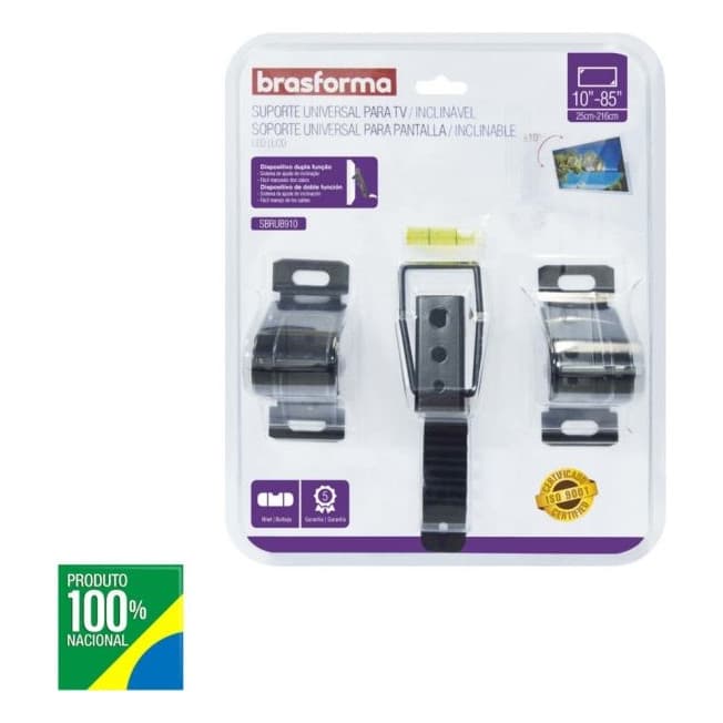 Suporte UNIVERSAL INCLINÁVEL para TVde 10 a 85  Brasforma SBRUB910