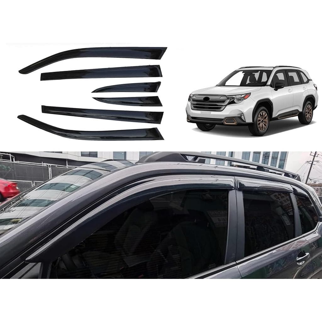 6 Peças de Protetores de Chuva para Janelas do Subaru Forester 2025 2026, Defletores Laterais de Encaixe Externo com Fit