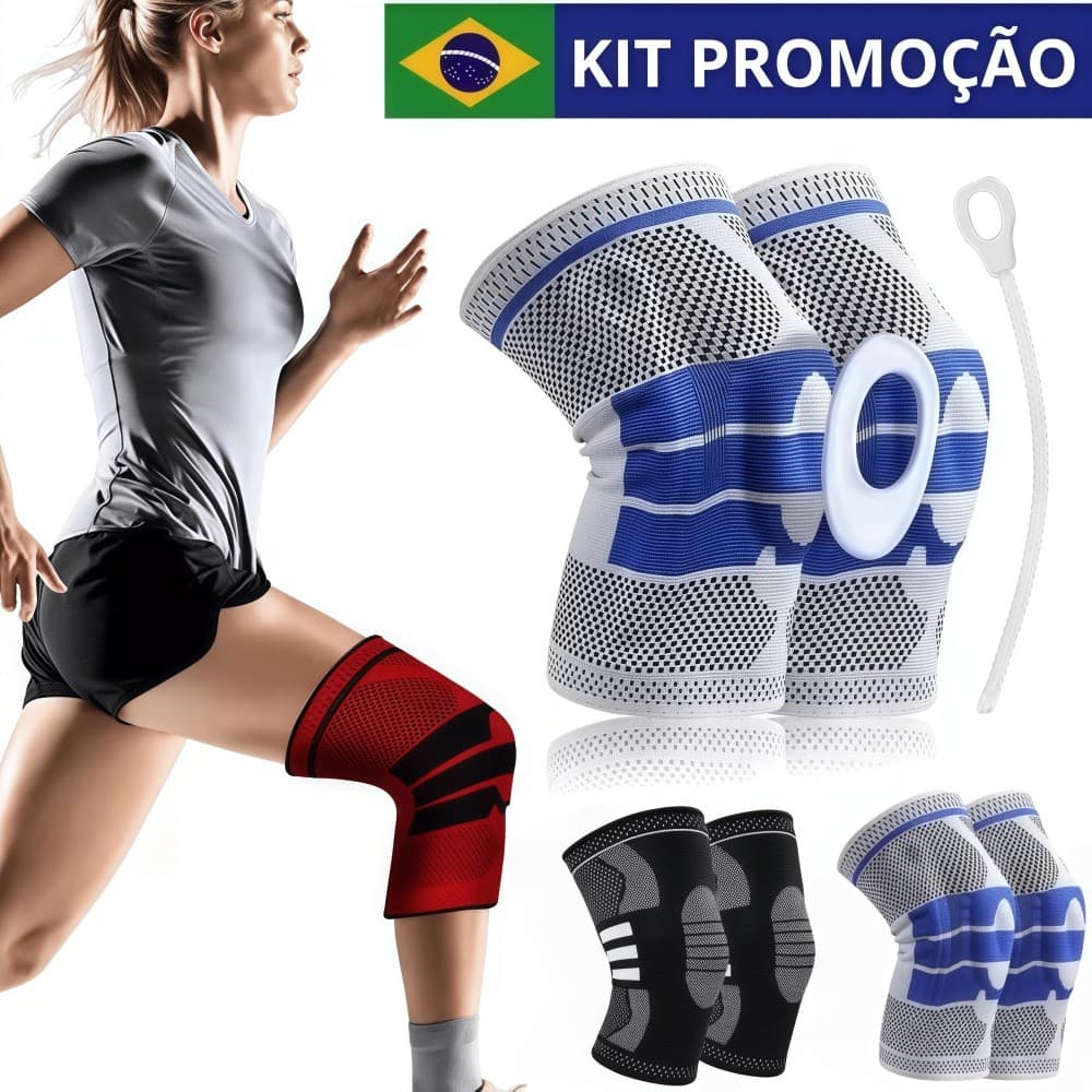 Joelheira Compressão Flexivel 3D Ortopedica Esportiva Anel e Haste Flexivel Treino Alívio Dor Joelho
