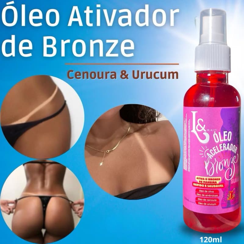 Óleo Acelerador E Ativador De Bronze Para Marquinha De Fita Biquíni - L&Beauty