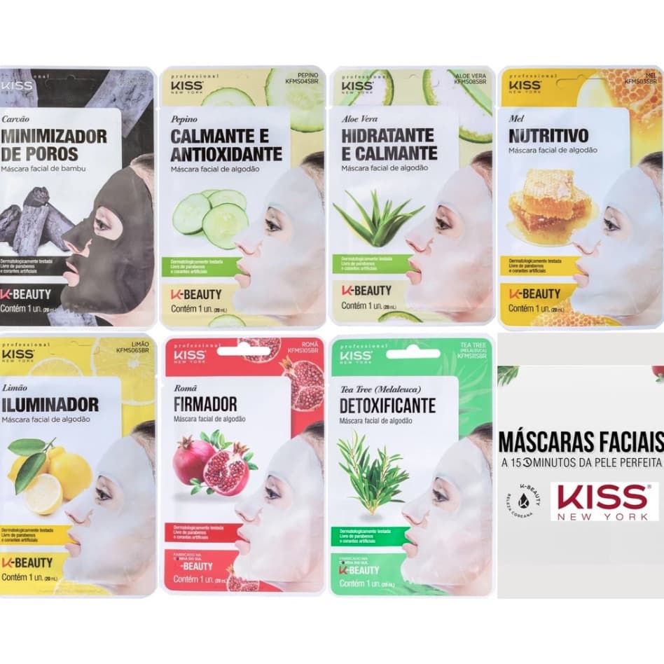 Máscara Facial de Algodão Kiss New York Professional - 20ml
