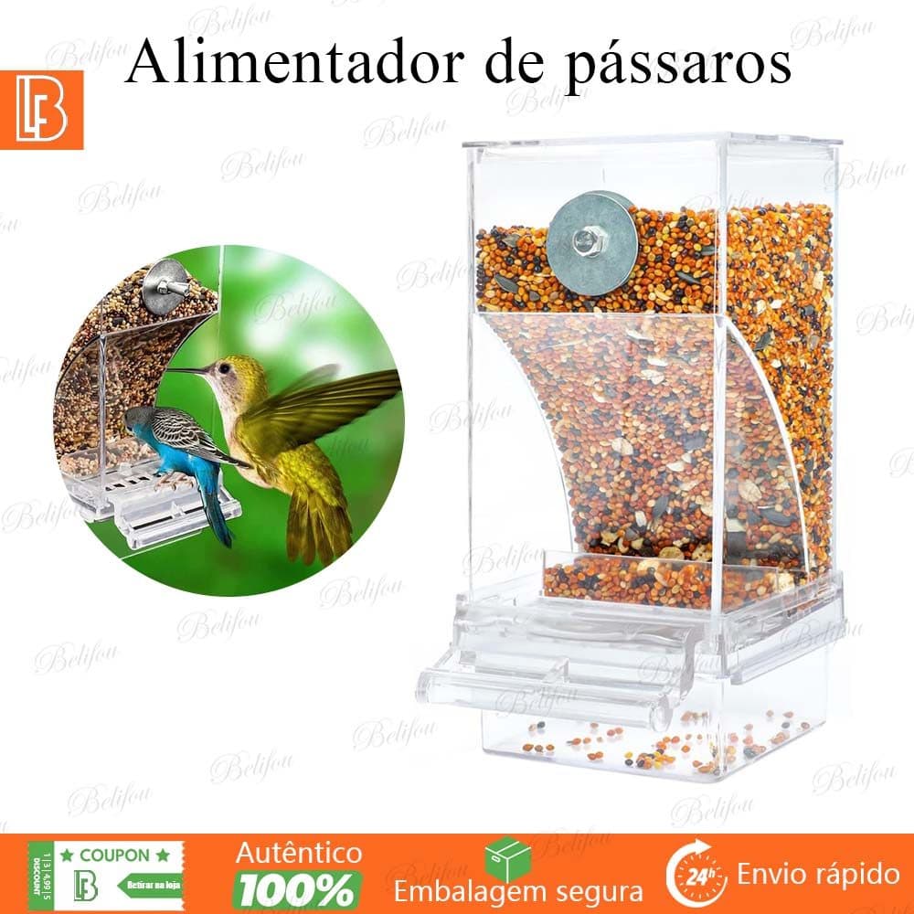 Alimentador Acrílico de Pássaros Portátil Para Gaiola Design Antiderramamento Transparente Reutilizável Prático Doméstic