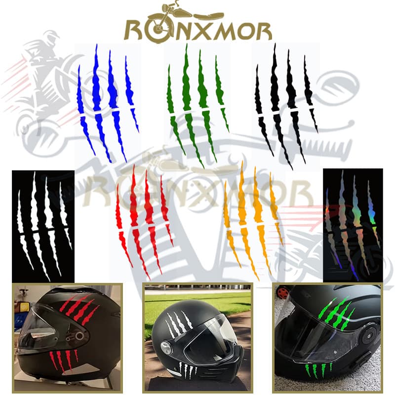 RONXMOR 1 Pc Motocicleta Monster Claw Scratch Adesivos De À Prova D'água Para Capacete De Moto Tanque De Combustível Sco