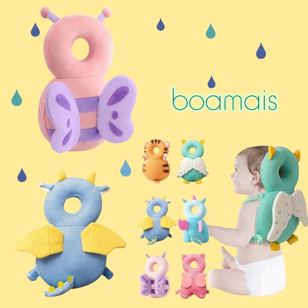 Mochila-Protetor de Cabeça Bebê - Almofada de Amortecimento, Protege Cabeça e Costas