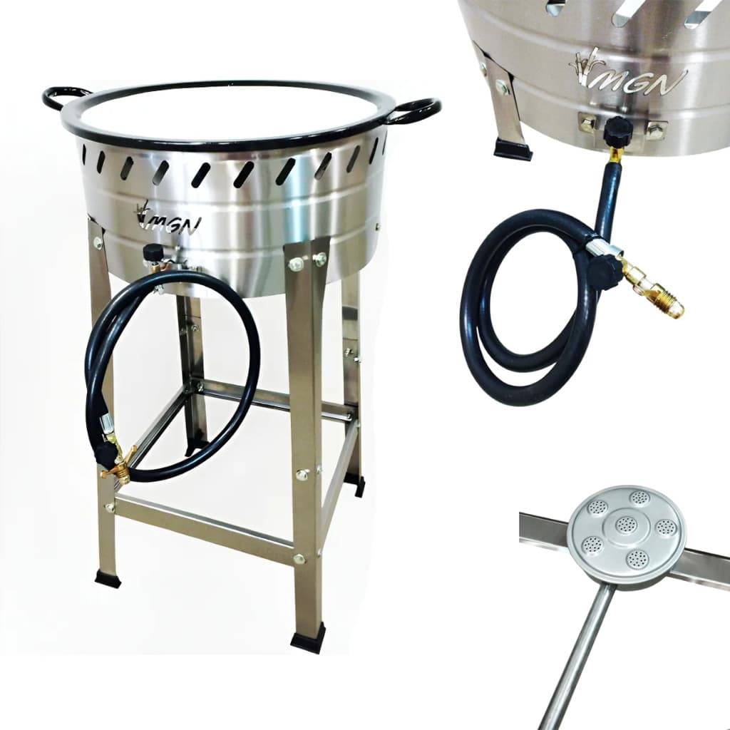 Fritador Fogão á Gas Pasteleiro 10 Litros Inox n18 Alta Pressão Batata frita Salgado Pastel Promoção