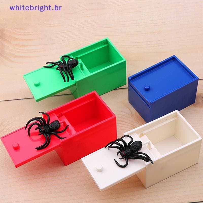 WT 1 Pc Truque Aranha Engraçado Caixa De Susto Escondida De Madeira Qualidade Prank Jogo Divertido Amigo Brinquedos De E