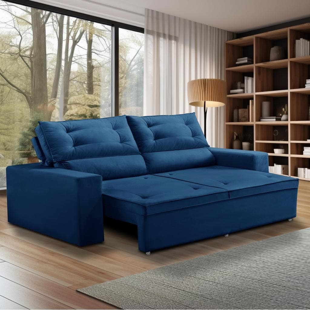 Sofá Retrátil e Reclinável 2 lugares com Molas 1,50m Lais Suede Adonai Estofados