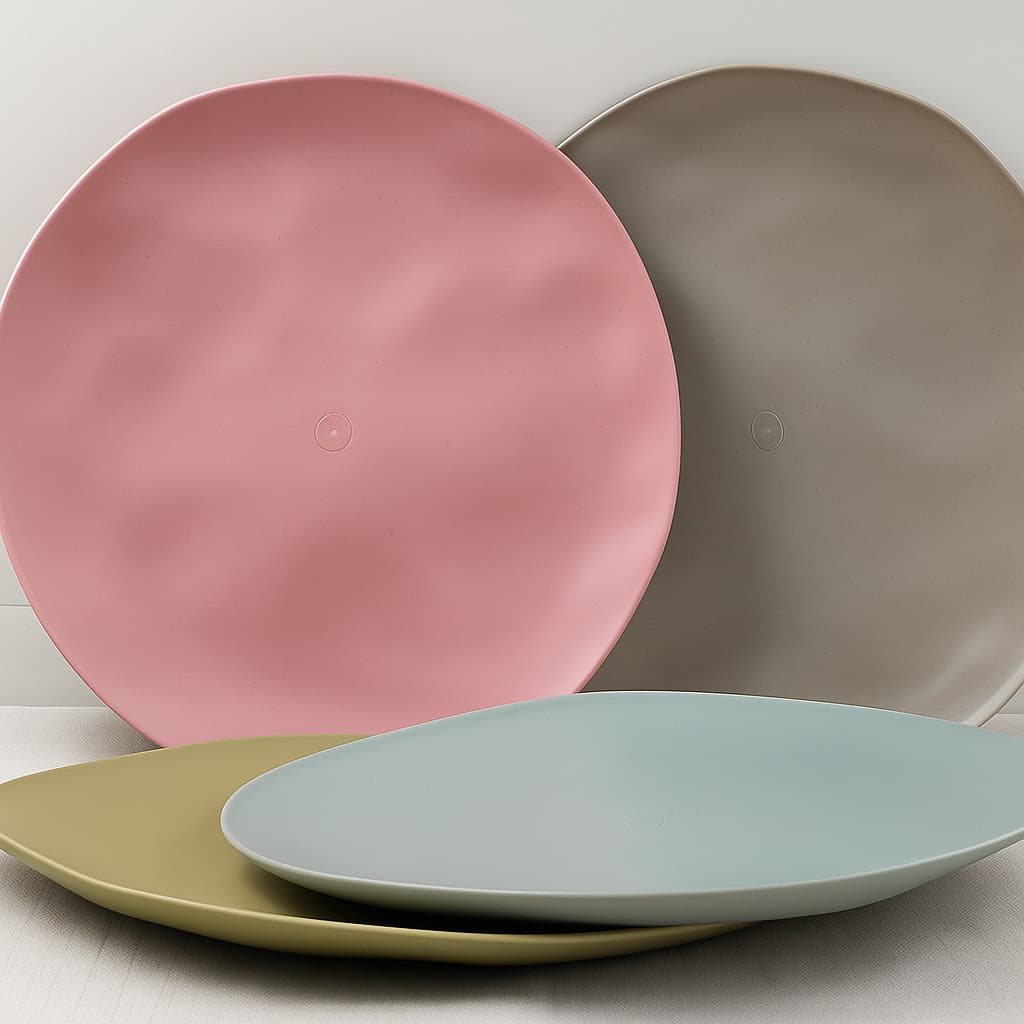 Jogo 6 Pratos Rasos 27Cm Bambu PP