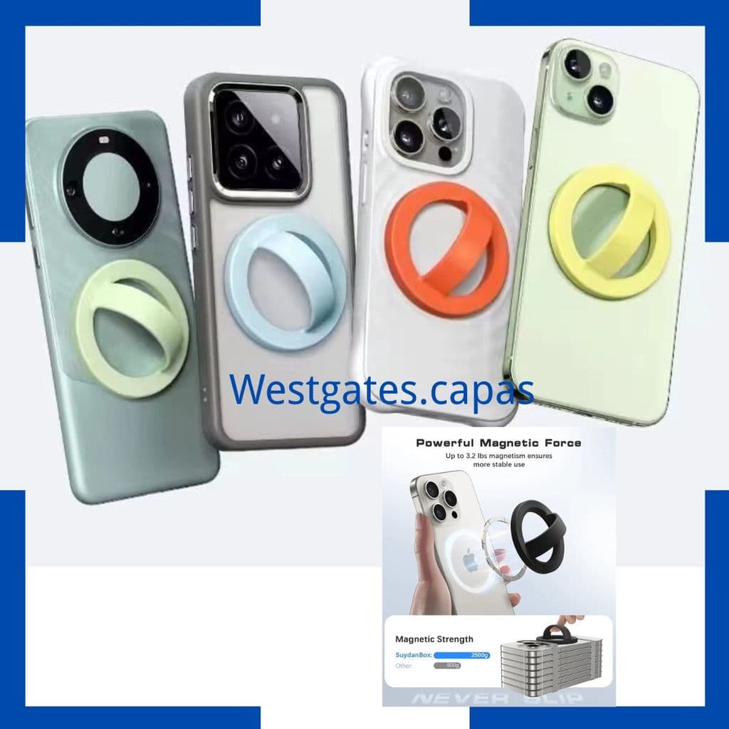 Silicone magnético macio dedo cinta telefone anel titular para magsafe iphone16 suporte universal mac seguro loop grip