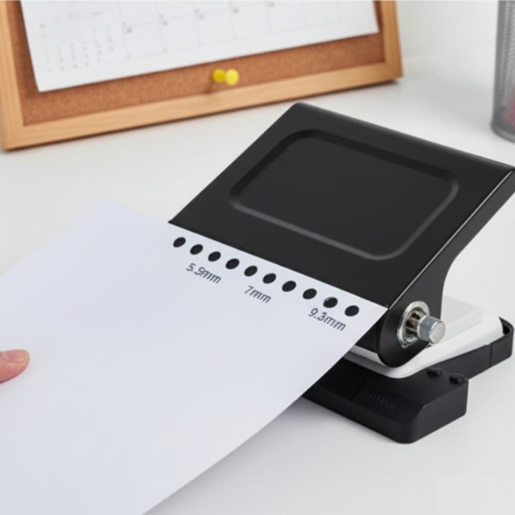 Perfurador De Papel Portátil Sem Esforço 10 Furos P/ Pastas Fichário