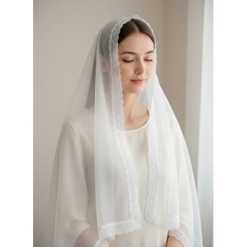 Véu Ccb De Luxo Renda Bordada Branco Fino C/ Bolsa Nbi