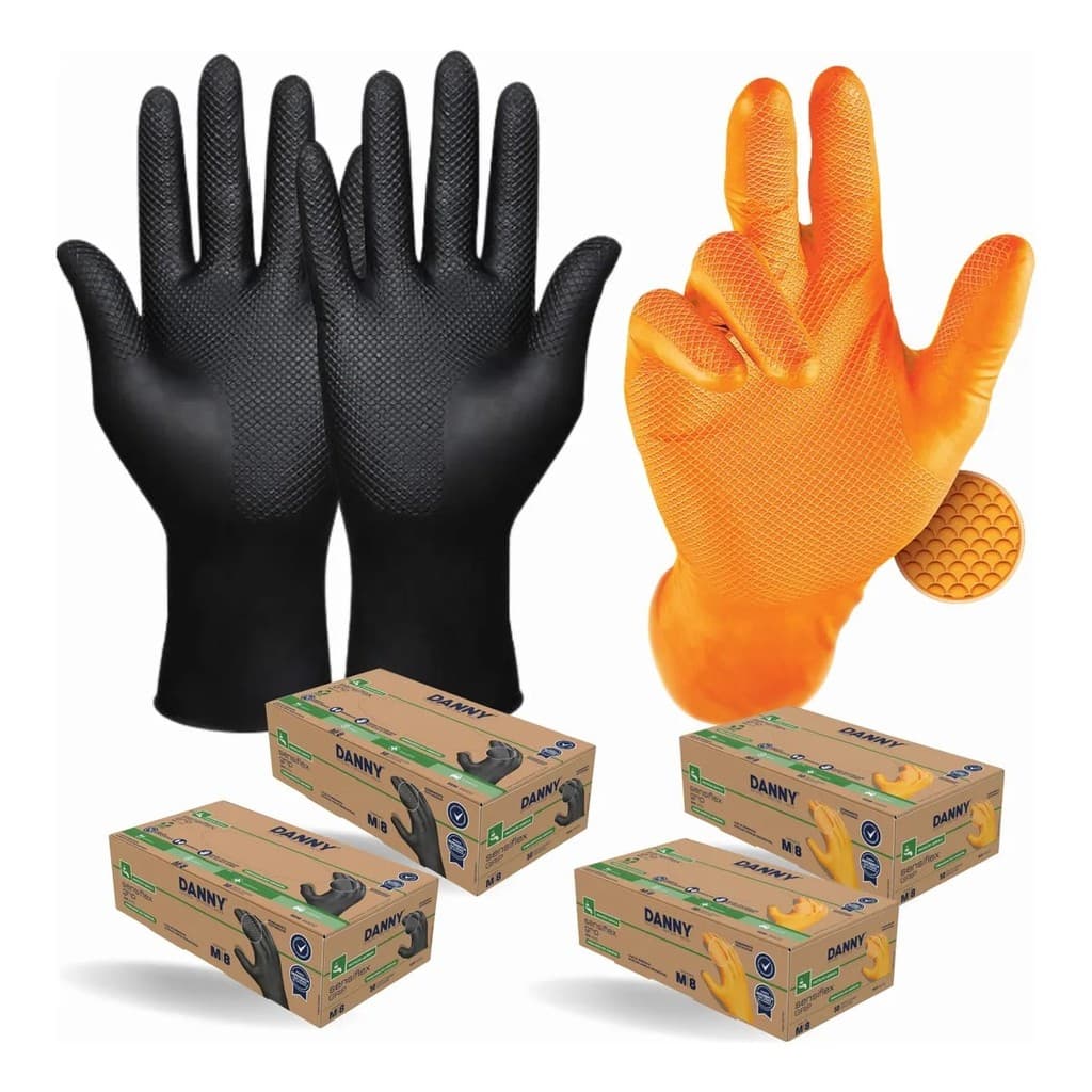 Luva Nitrilica Danny Sensiflex Grip Caixa Com 50 Peças DA-90.600