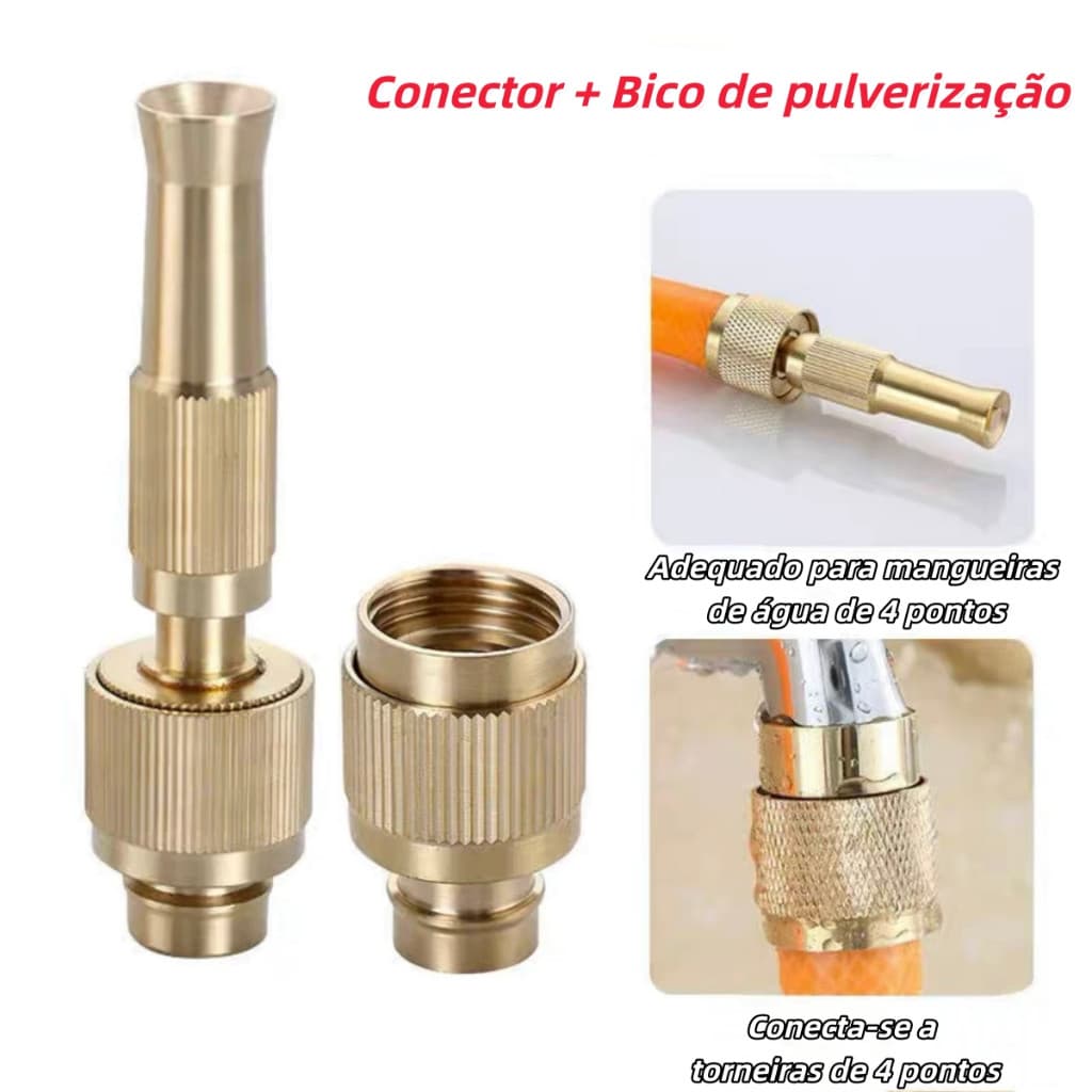 Bico de Mangueira de Alta Pressão 1/2" com Conector e Esguicho para Limpeza