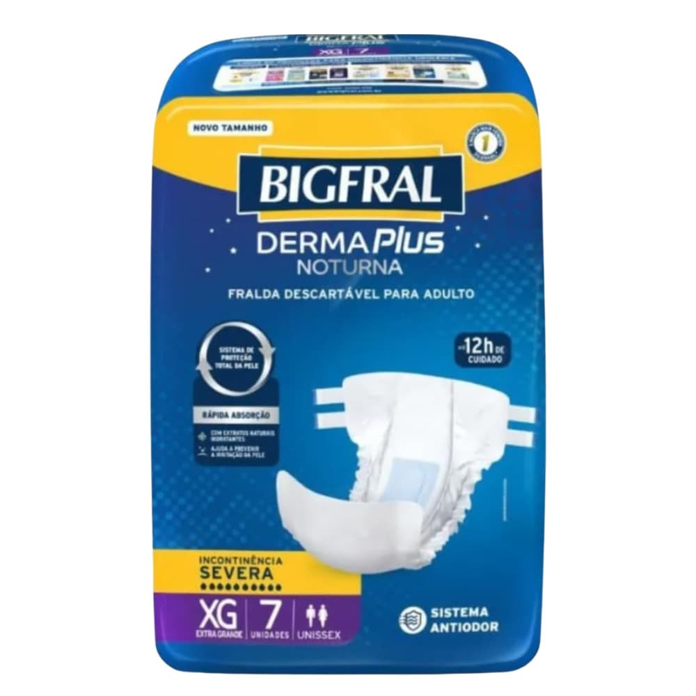 Fralda Noturna Bigfral Derma Plus XG Geriátrica 7un