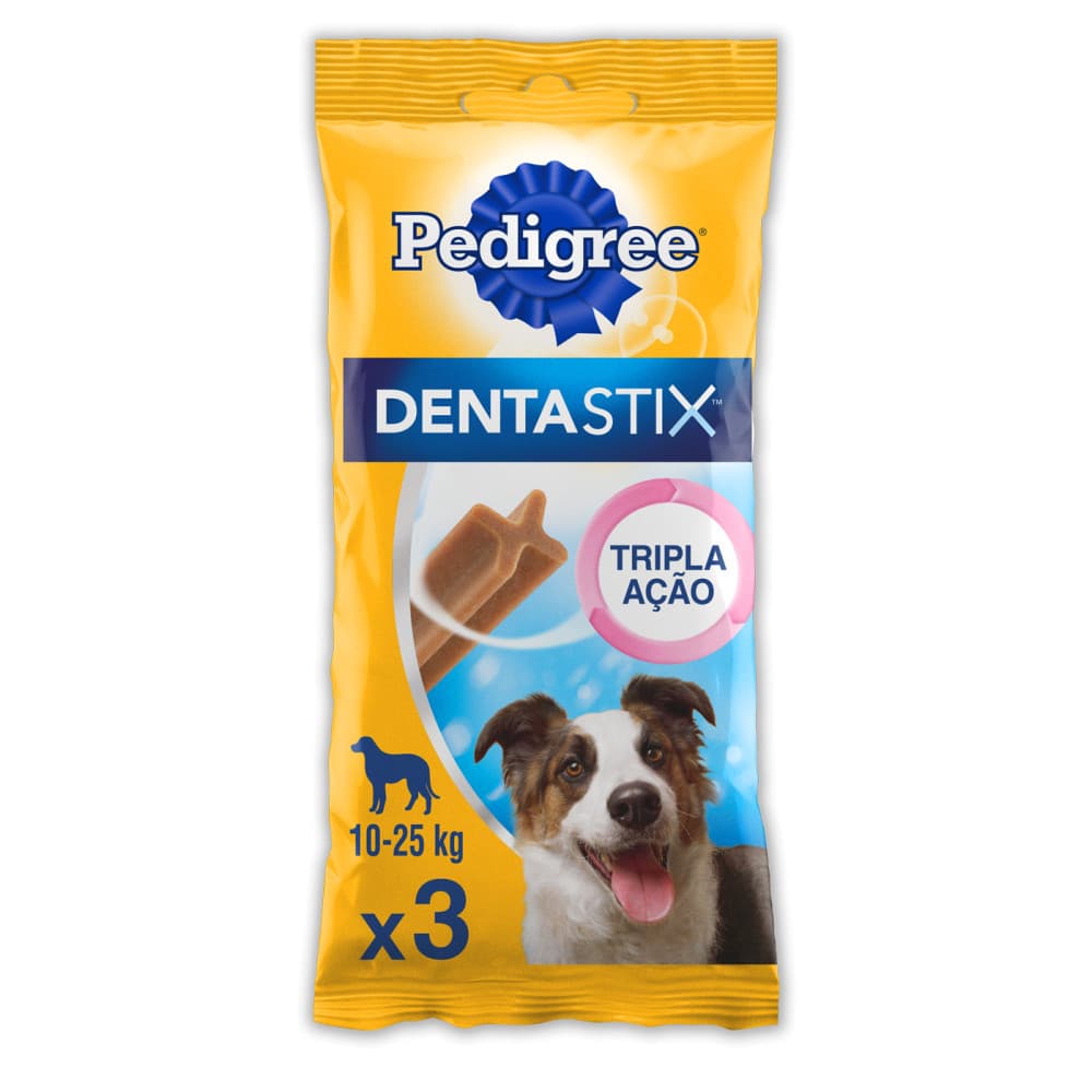 Petisco Pedigree Dentastix Cuidado Oral Para Cães Adultos Raças Médias 3 Unidades