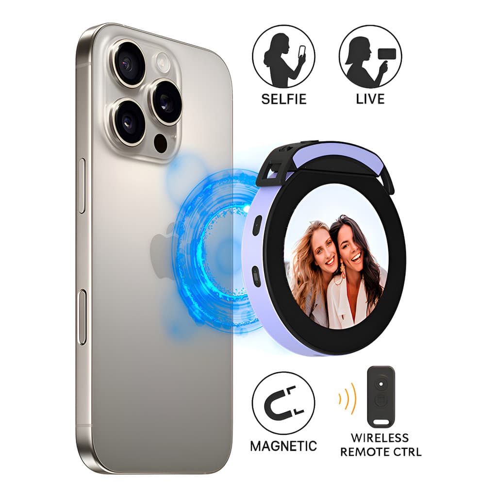 Tela Magnética Monitor Para Celular Sem Fio Smartphone Selfie Vlog Gravação Live Commerce HD