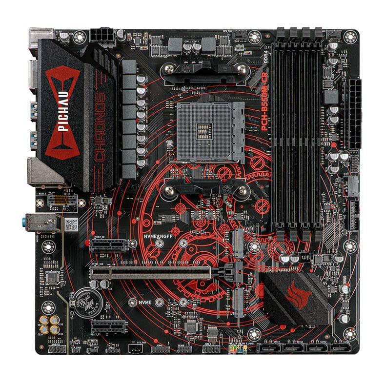 Placa Mae Pichau Chronos B550M-CR, DDR4, Socket AMD AM4, M-ATX, Chipset AMD B550, PCH-B550M-CR