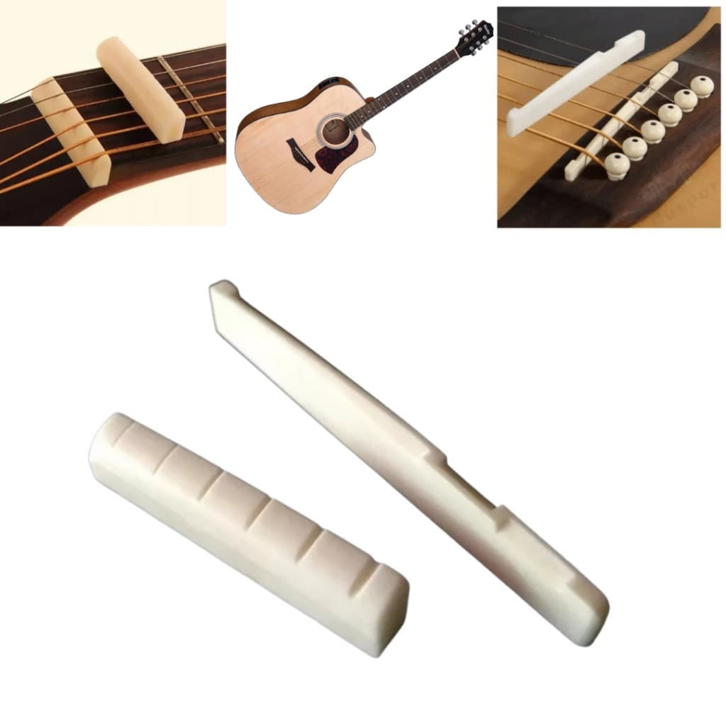 kit 100% osso 43 x 72 mm pestanas nut + rastilho violao aço folk 43x72mm Tagima striberg