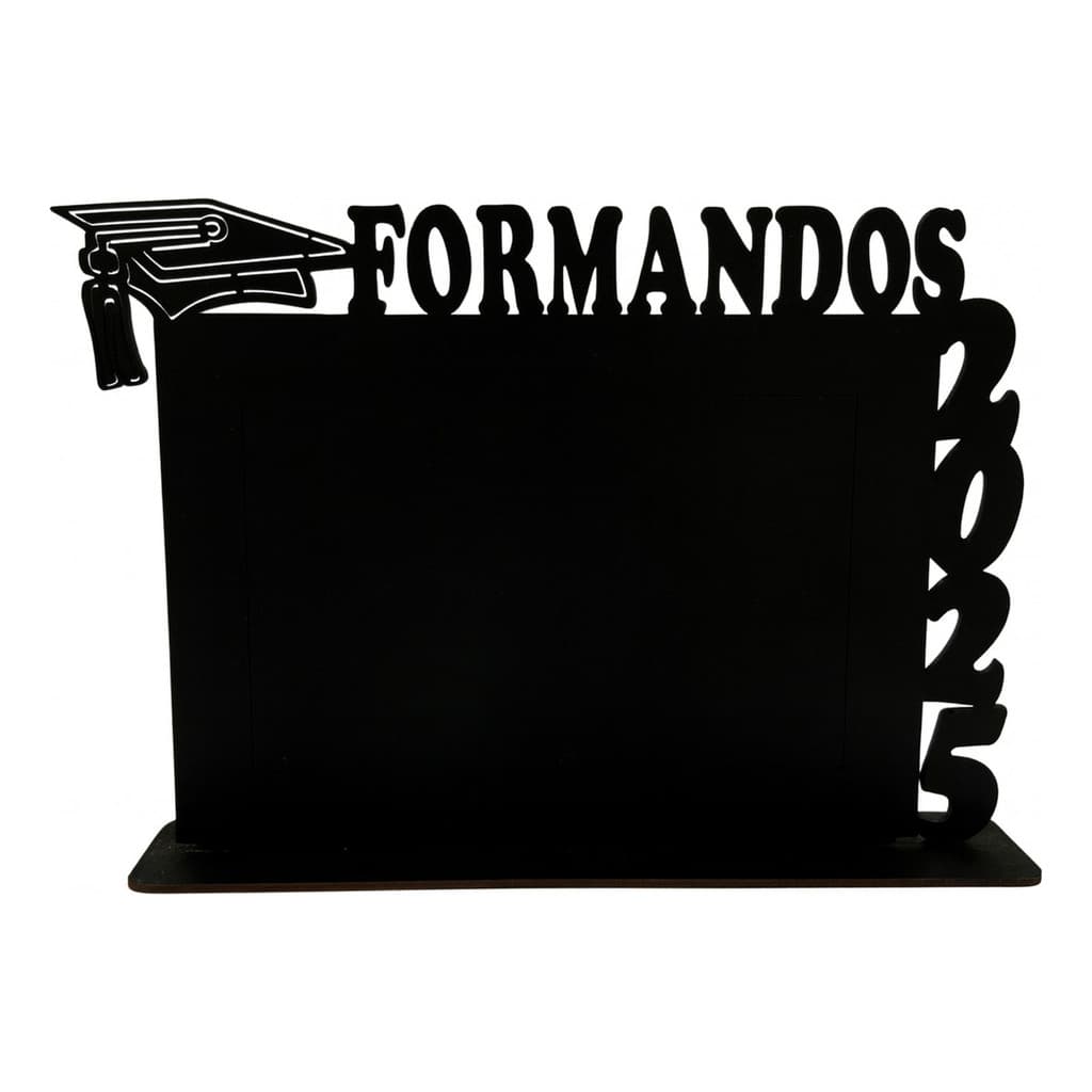 Kit 30 Porta Retrato Formandos   Mdf Preto Lembrancinha - Preto - Lisa