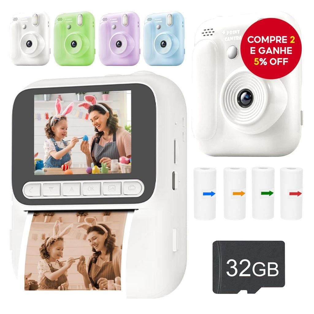 Câmera Instantânea Para Crianças , Ideal Presentes De Natal E Aniversário , De Vídeo Digital HD Com Zoom