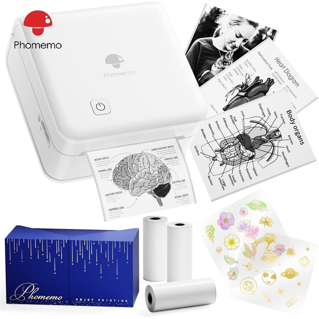 Phoemo P2S Mini Impressora De Fotos Fabricante De Adesivos Bluetooth Térmica De Etiquetas Com 3 Rolos Para Notas De Estu