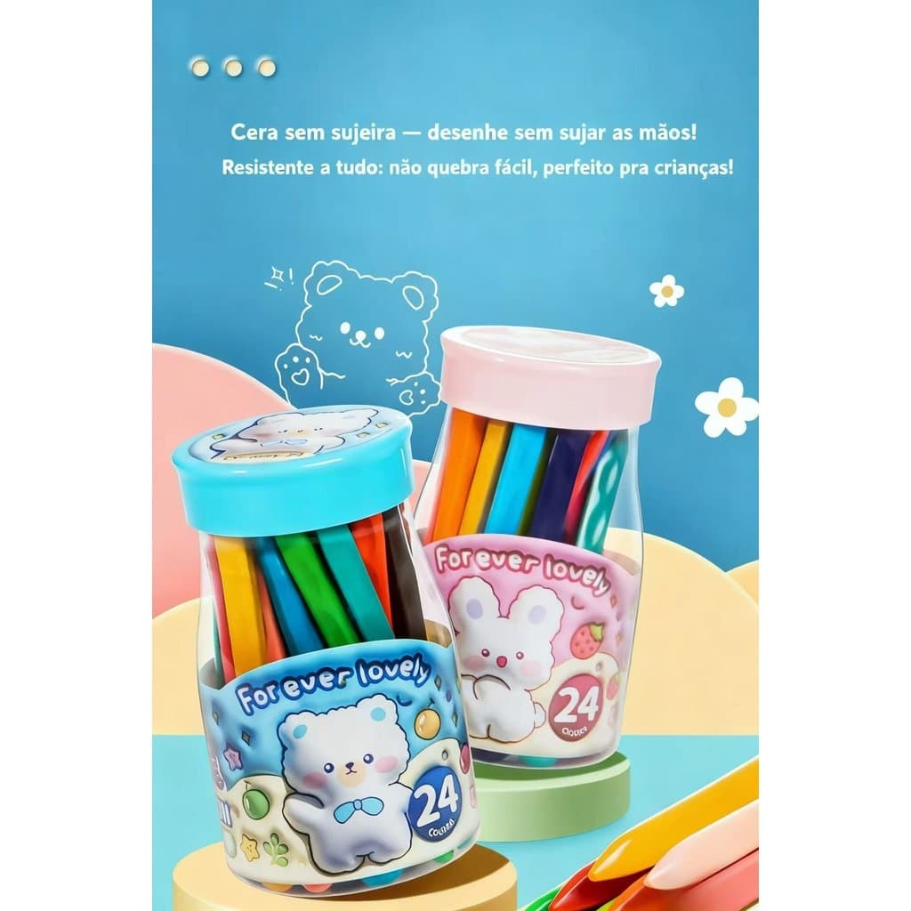 Giz De Cera Plástico Triangular  Lápis Crayons 12/18//24/36 Cores  Colorir Antiaderente, Durável