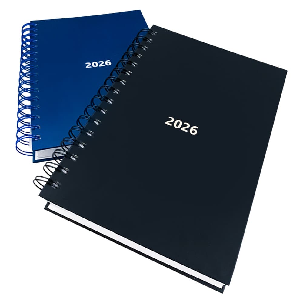 Agenda 2026 Espiral Diária Planner Classic Preto - Azul 