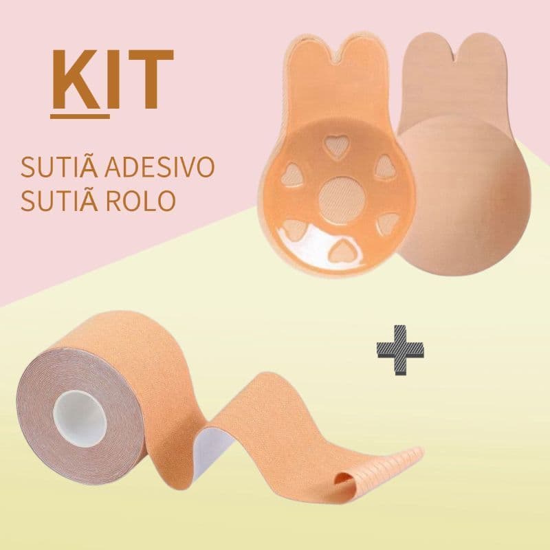 Kit 2 Conjunto para levantar o peito 1 Sutiã Rolo Adesivo + 1 par Sutiã Adesivo Pushup