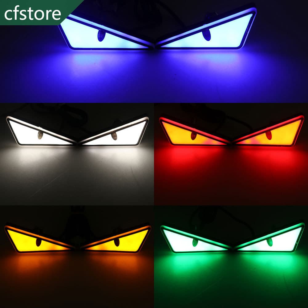 2 Pçs LED Olho Do Diabo Luz Da Placa De Licença Farol Para Carro Universal Modificado Decoração Única Acessórios