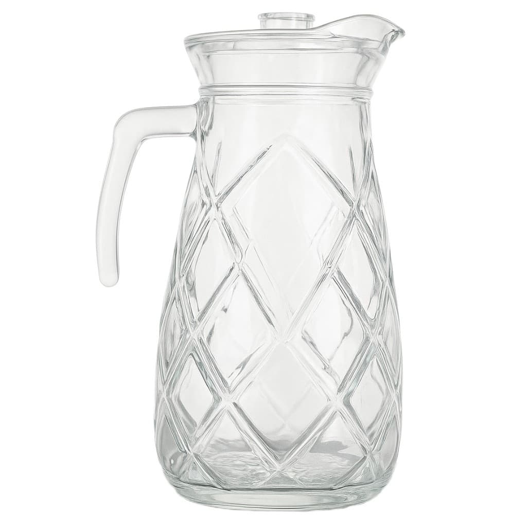 Jarra Garrafa De Vidro Geladeira 1,8 Litros C/ Tampa Diamond