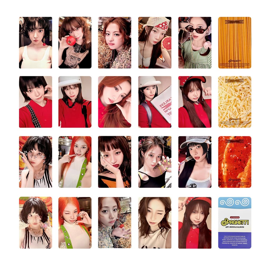 5-7pcs SPAGHETTI Photocards Diferentes WEVERSE STANDARD 2025 Fácil Louco HOT Álbum Lomo Cartões SAKURA KIM Chaehon HUH Y