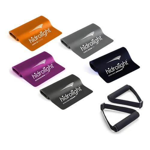 Kit 5 Faixas Elástica Hidrolight Tpe Unissex Academia Fisio Alças Resistencias