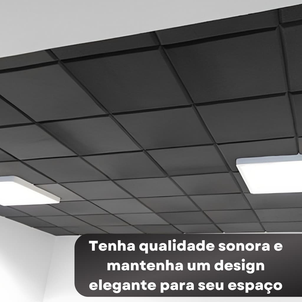 6un Espuma Acústica Lisa 50x50x2cm p/ Absorção de Som Tratamento Estúdio Podcast Armazem