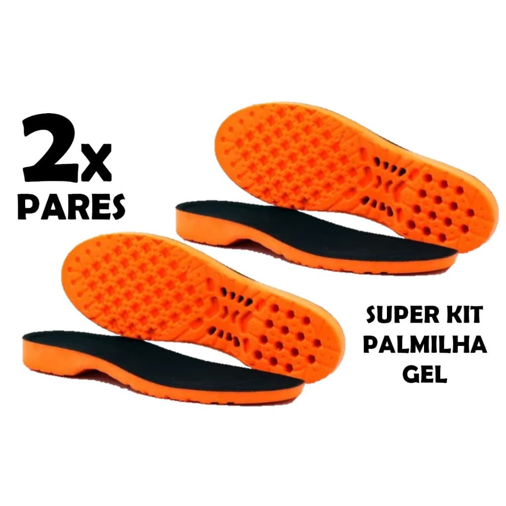 KIT 2 PARES DE PALMILHA ORTOPÉDICA DE GEL SILICONE ANTI-IMPACTO CONFORTÁVEL PROMOÇÃO