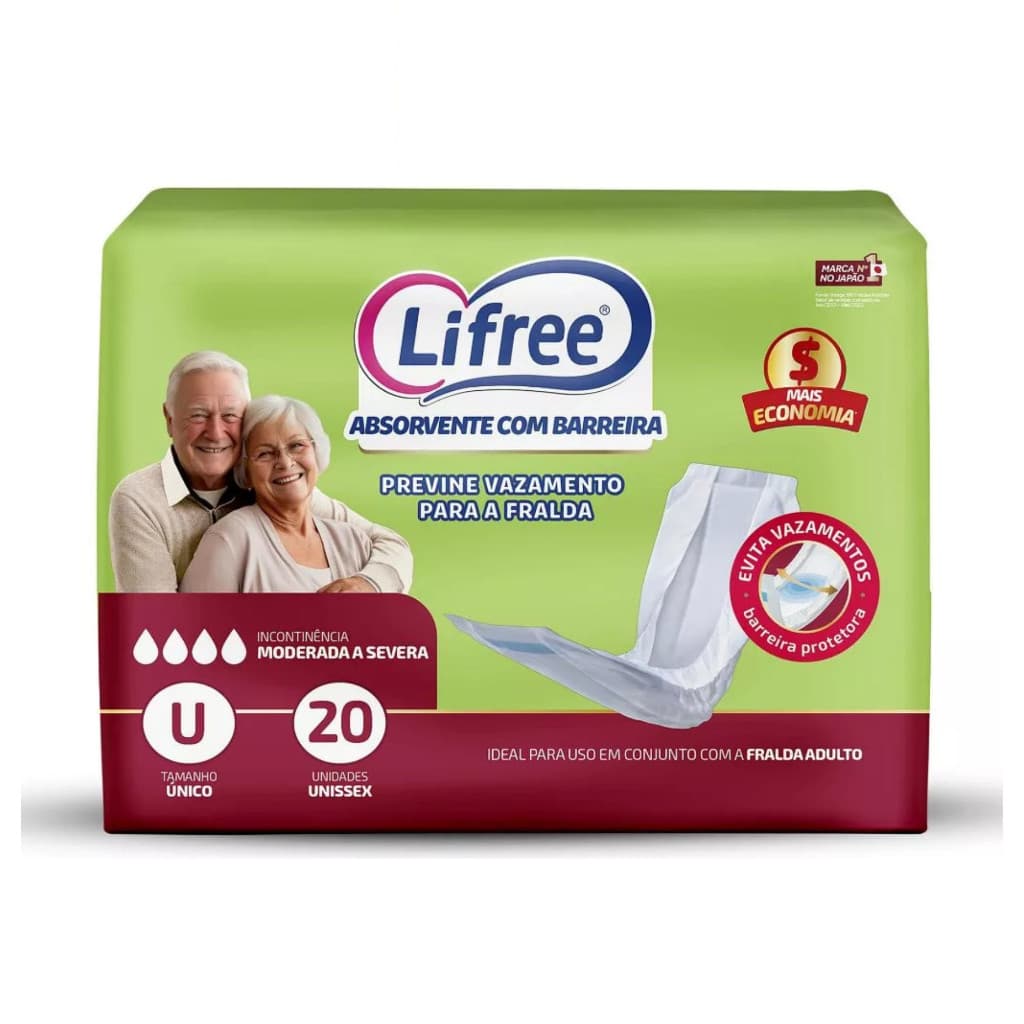 Lifree Absorvente Geriátrico Branco 20 Unidades