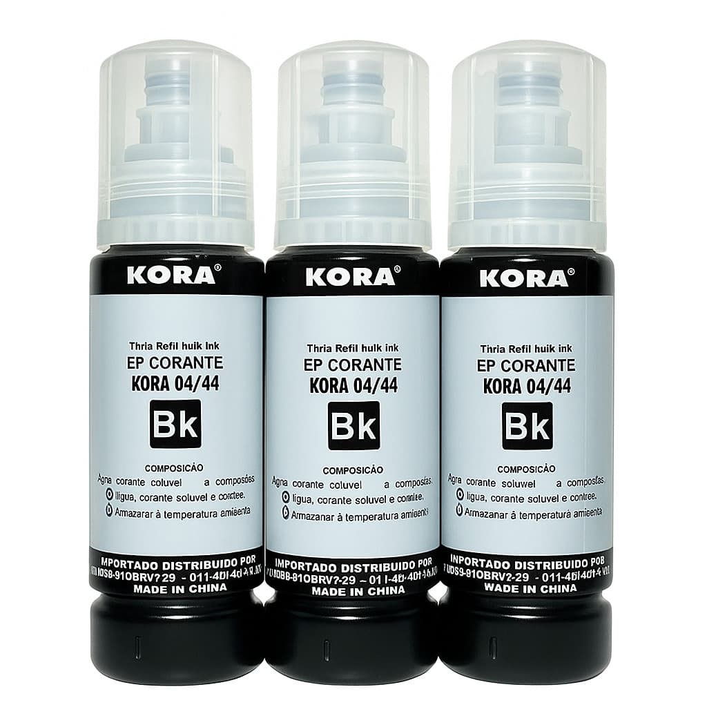 3 Tintas Para Epson Preto L3250 L3150 L3210 L3110 L5290 T544 BK