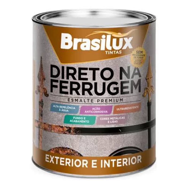 TINTA DIRETO NA FERRUGEM ESM. SINT 900ML BRASILUX ( VARIAS CORES)