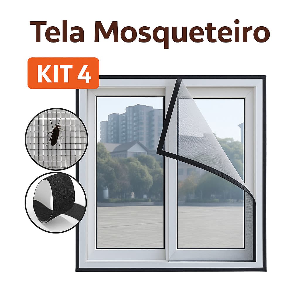 Tela Anti-Mosquito Adesiva para Janela – Fácil Instalação Sem Furos