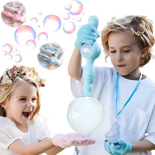 Brinquedo Lança Bolha Sabao Varinha Arminhas Magica Azul Rosa Criança Luvas Máquina Fumaça novo nova