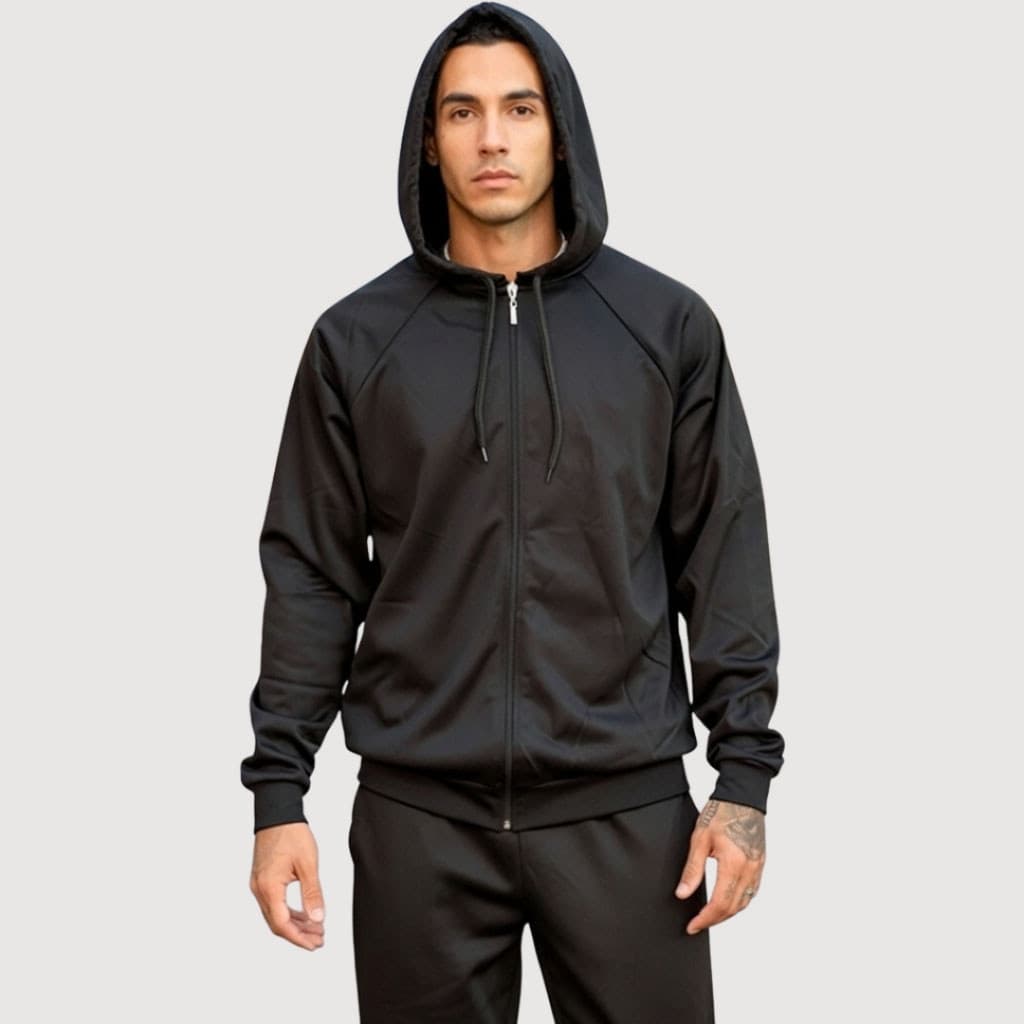 JAQUETA MASCULINA CHIMPA FORRADA POR DENTRO BLUSÃO DE FRIO REFORÇADO COM BOLSO ZIPER E CORDÃO