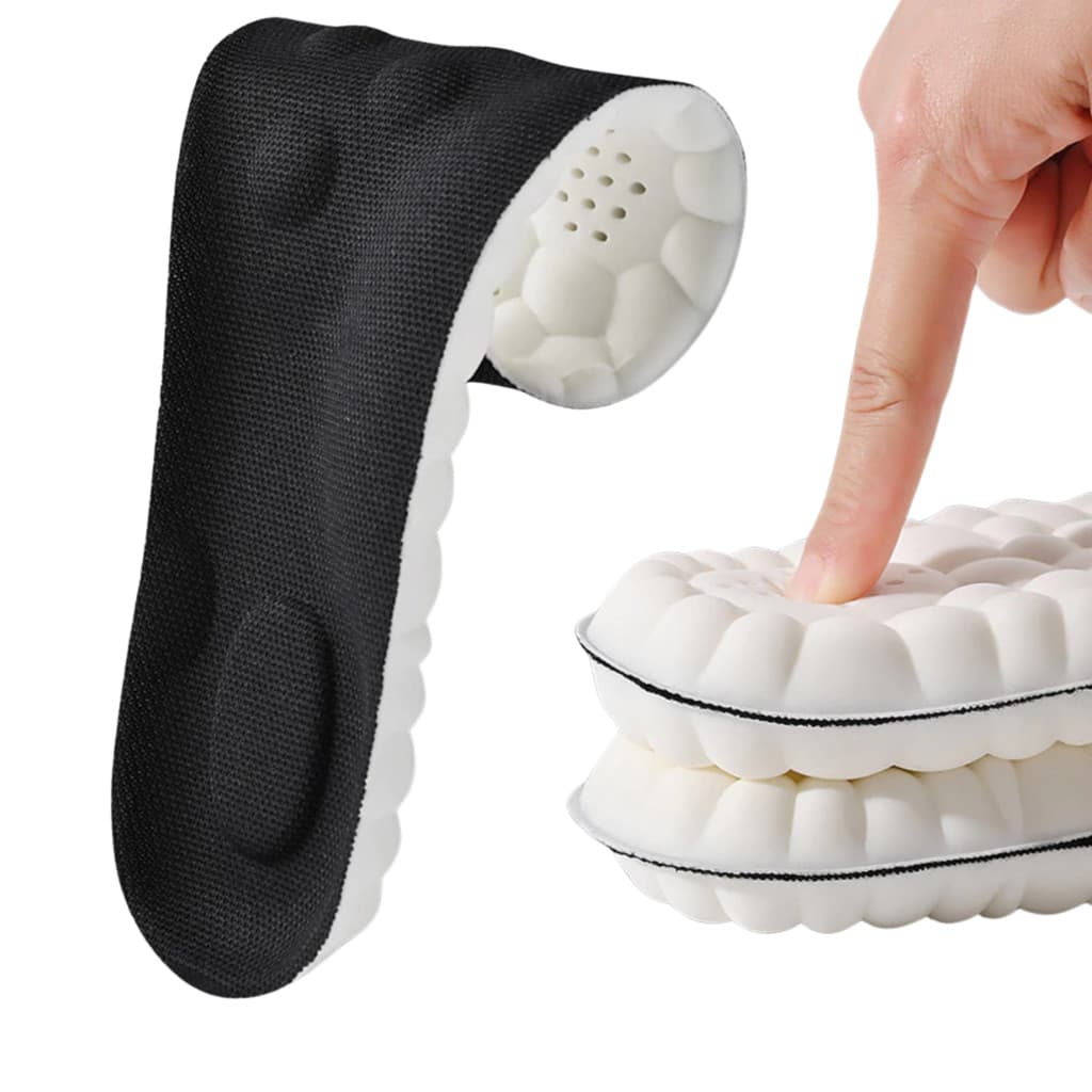 Palmilha 4D para tênis – látex com amortecimento e antiderrapante – respirável, confortável e redutor de impacto