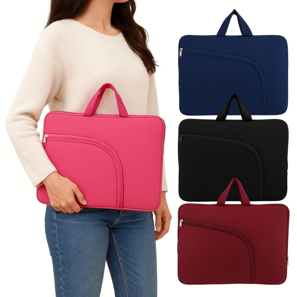 Maleta de Notebook Case 14" 15,6" 17" Alça Dupla Resistente a Respingos de Água Zíperes de Metal