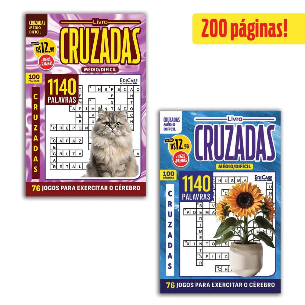 Kit 2 Livros Cruzadas ed.01 - Médio/Difícil 02 e 03