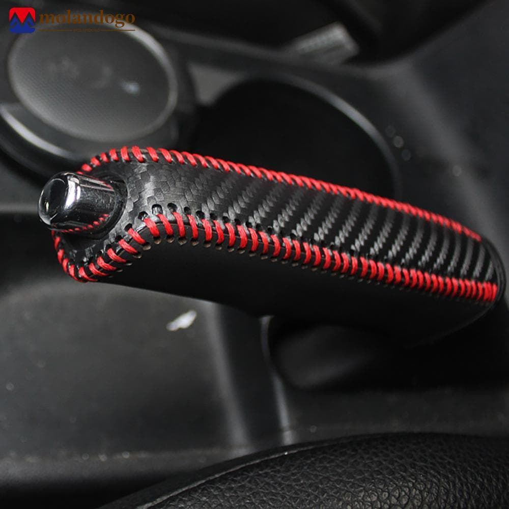 Milandogo Universal Car PU Leather Gears Capa De Freio De Mão Alavanca De Mudança Coleiras Anti-Skid Estacionamento Auto