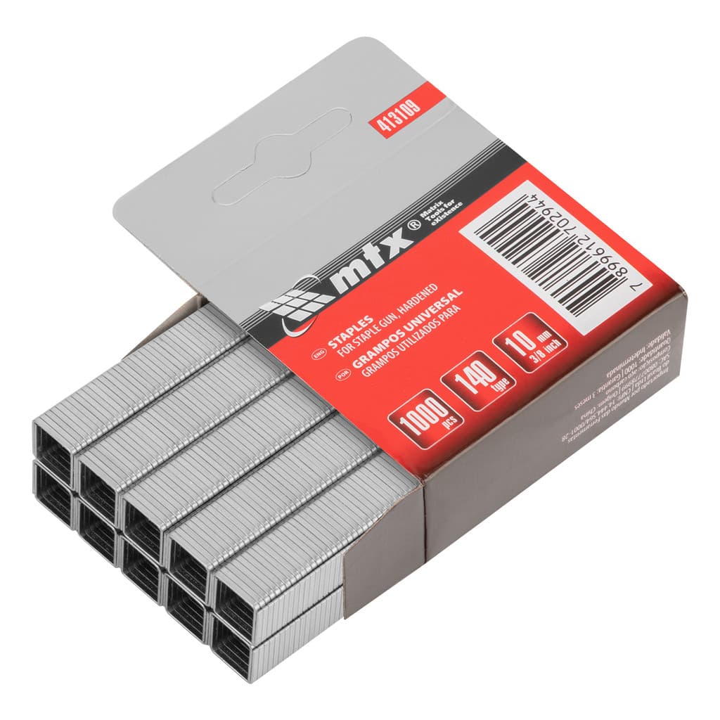 GRAMPOS PARA GRAMPEADORES, TIPO 140, TEMPERADO, 10MM, 1000 PCS // MTX