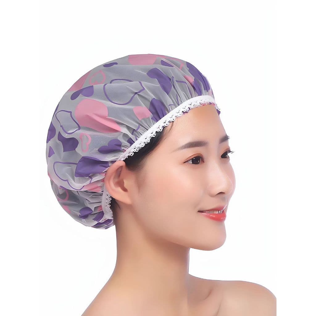 12 Peças Toucas Plásticas Acabamento de Banho e Hidratação Estampas Diversas Elástico e Versão Alta Qualidade